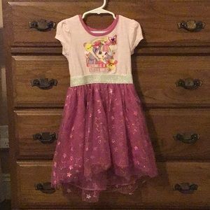 SHOPKINS girls size XS 4-5 tulle star sparkle hi- low dress